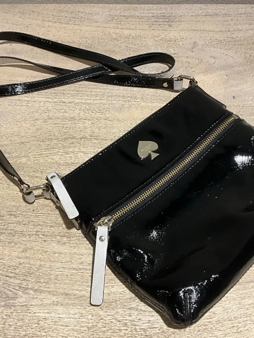 Kate Spade New York Flicker Tenley Crossbody Shoulder Bag Handbag Black Patent